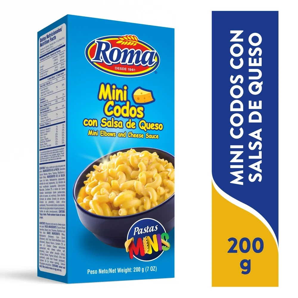 Pasta Roma mini codos con salsa de queso - 200 g