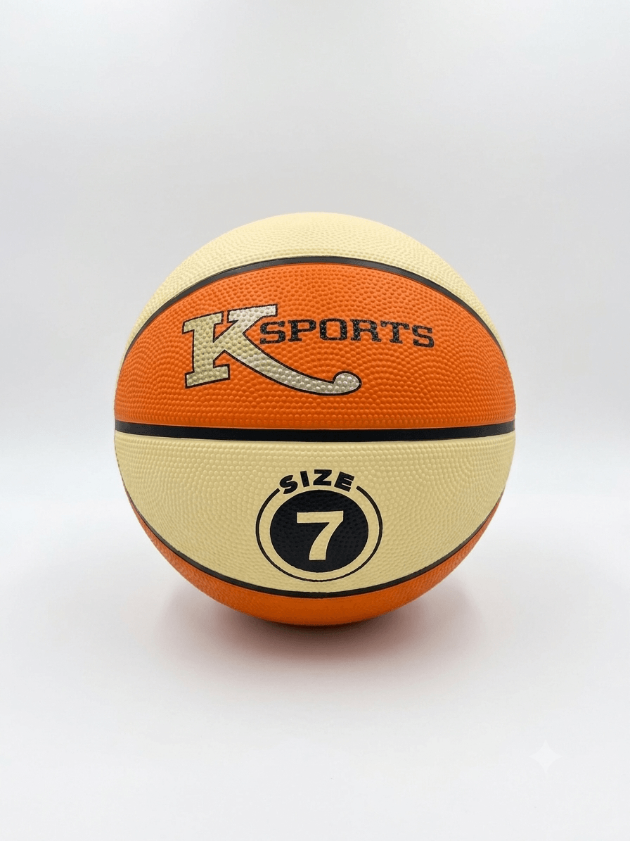 Balón de baloncesto K-Sport de hule texturizado No. 7 naranja crema