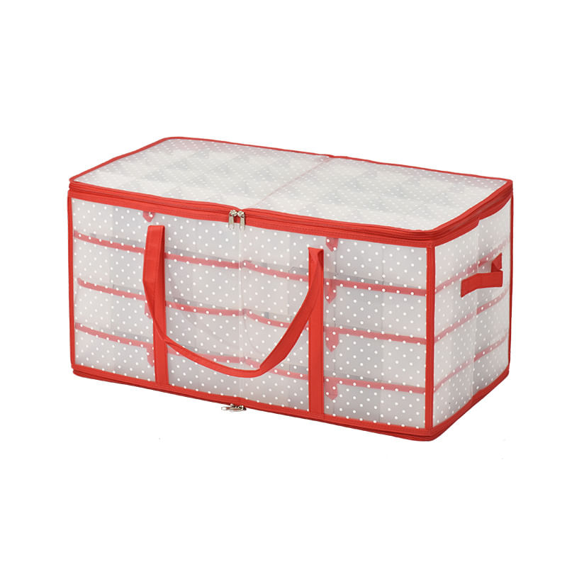Caja organizadora de adornos navideños para 128 esferas