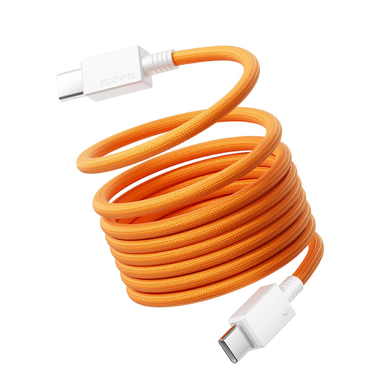 Cable SHARGE USB-C Magnético Trenzado Carga Rápida 1.5m Anaranjado