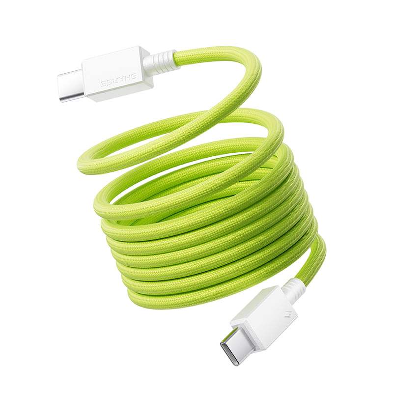 Cable SHARGE USB-C Magnético Trenzado Carga Rápida 1.5m Verde