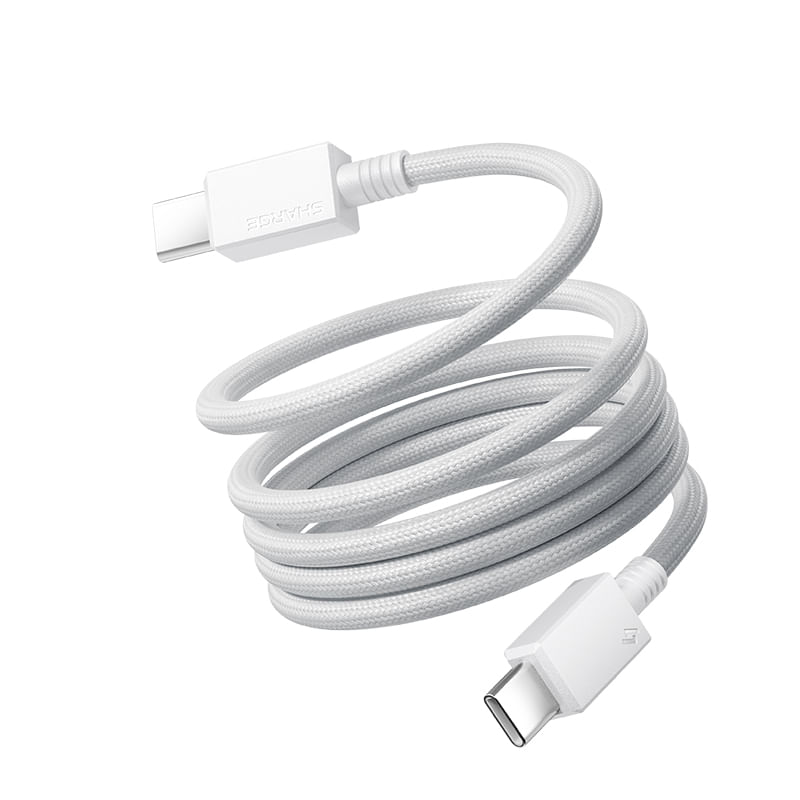 Cable SHARGE USB-C Magnético Trenzado Carga Rápida 1m Blanco