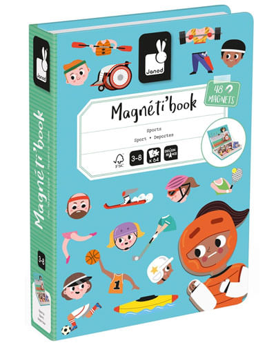Juguete montessori Janod libro magnético deportes