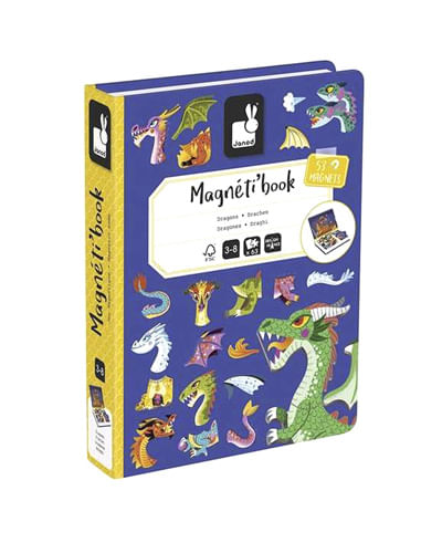 Juguete montessori Janod libro magnético dragones