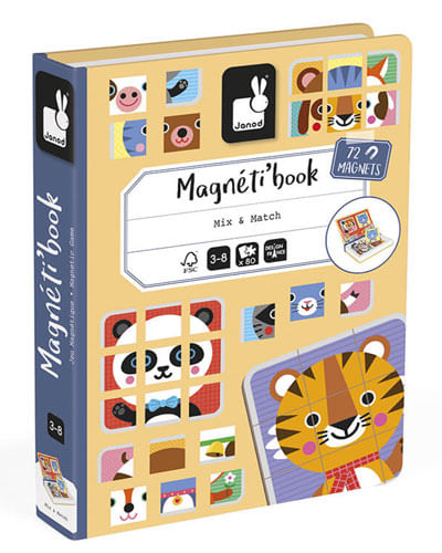 Juguete montessori Janod libro magnético encuentra animales