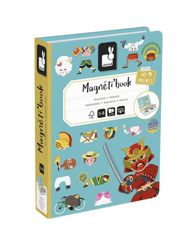 Juguete montessori Janod libro magnético historia mundial