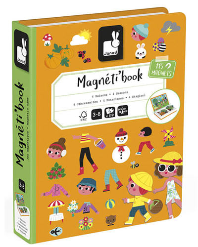 Juguete montessori Janod libro magnético las 4 estaciones