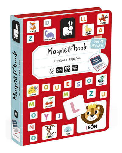 Juguete montessori Janod libro magnético alfabeto español