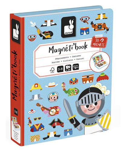 Juguete montessori Janod libro magnético disfraces chicos