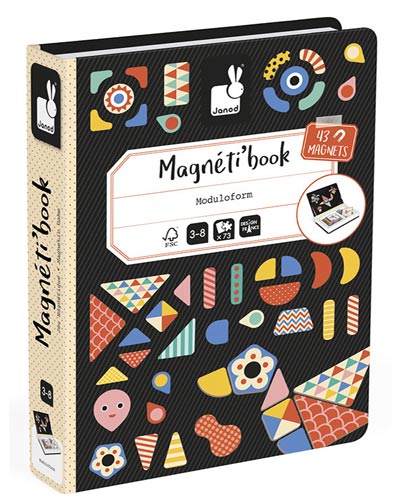 Juguete montessori Janod libro magnético rompecabezas tangram