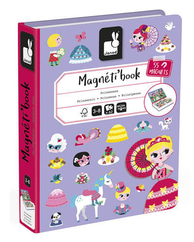 Juguete montessori Janod libro magnético princesas