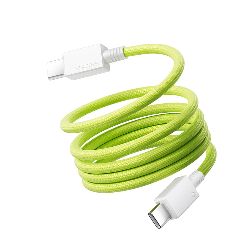 Cable SHARGE USB-C Magnético Trenzado Carga Rápida 1m Verde