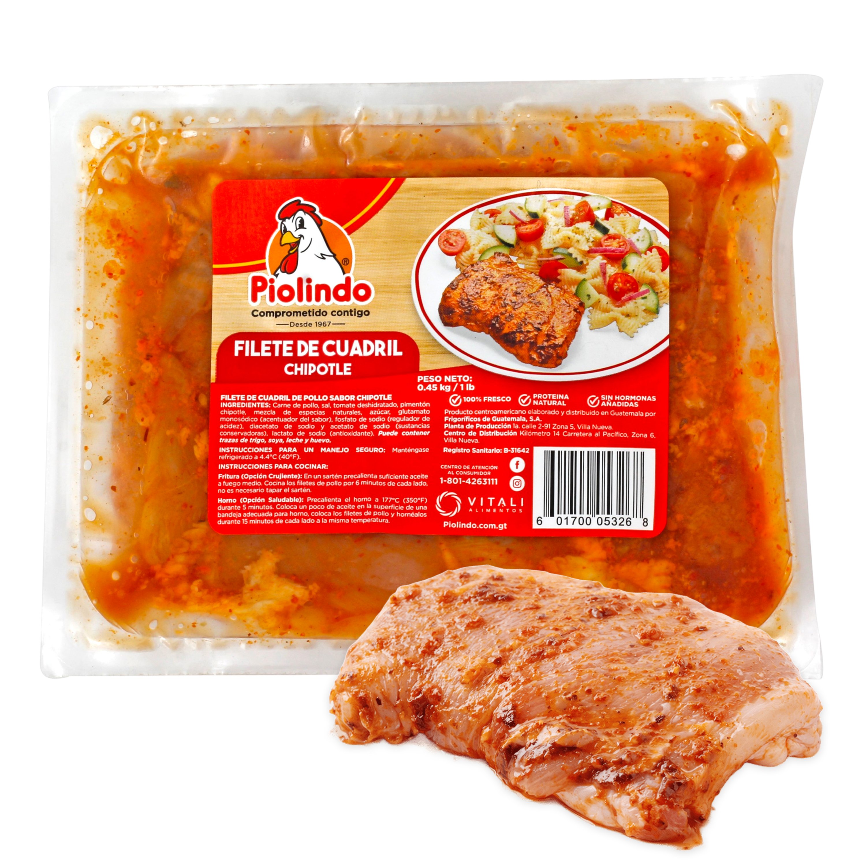 Filete De Cadera Piolindo Sabor Chipotle, Precio indicado por libra