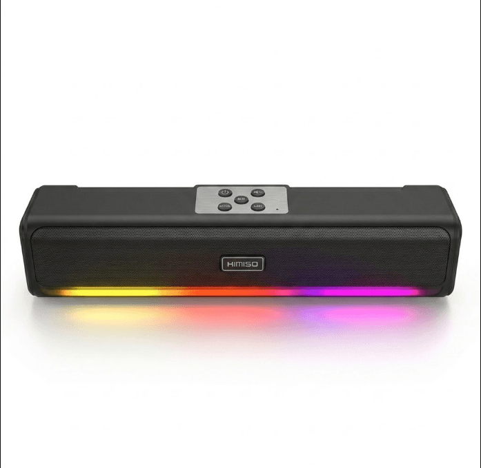 Barra de sonido portátil Bluetooth Kimiso con iluminación LED RGB y batería recargable