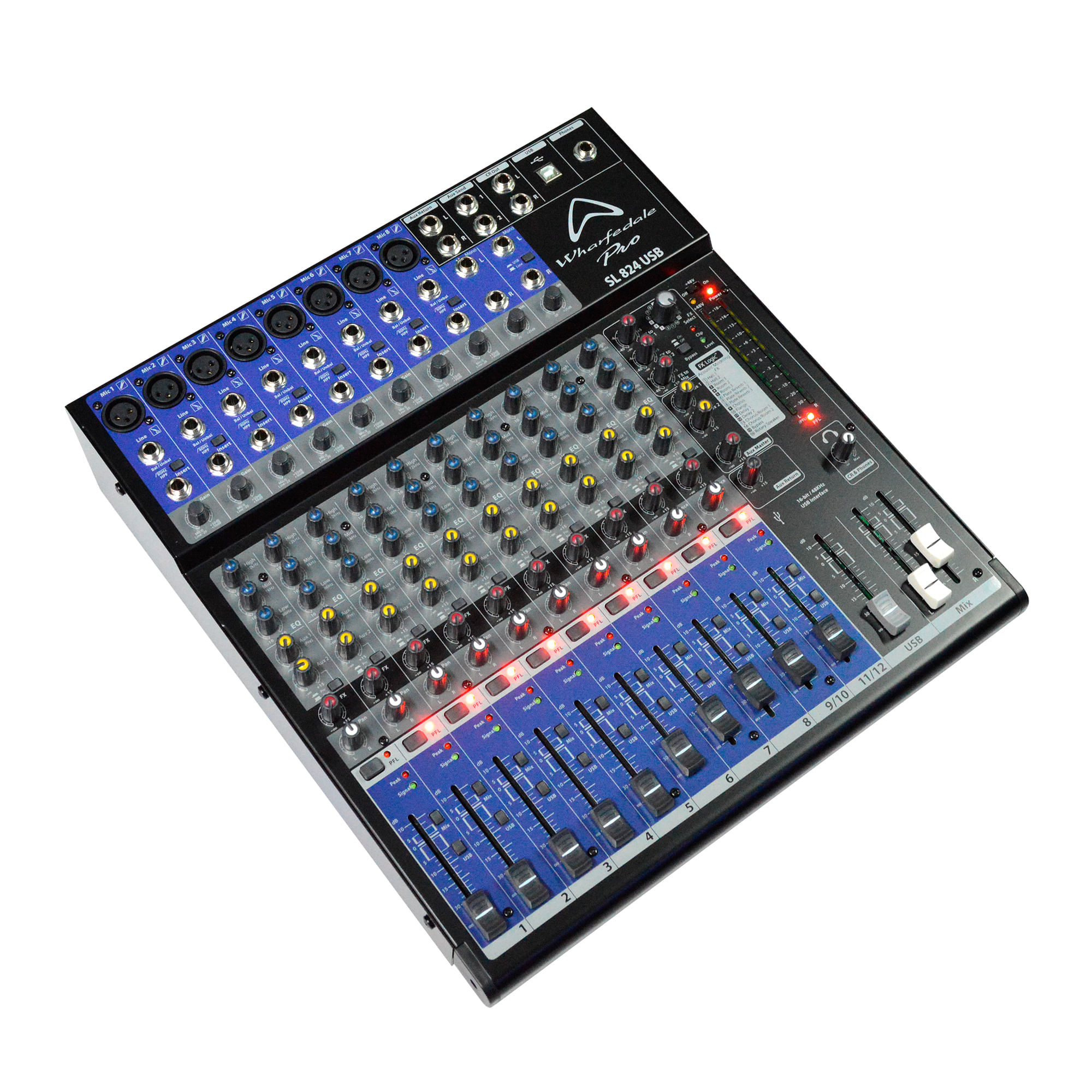Consola Mezcladora Análoga Wharfedale SL824USB con USB