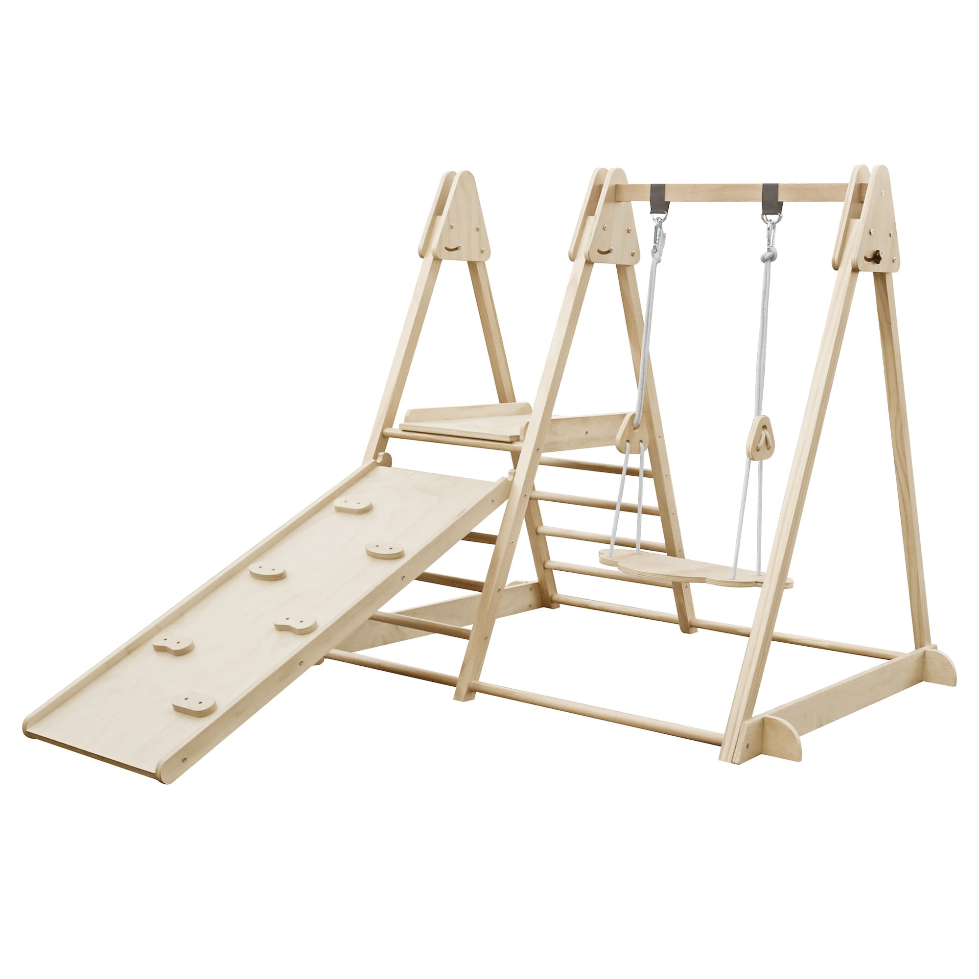 Centro de escalada juguete Montessori con columpio y resbaladero modelo W01F219