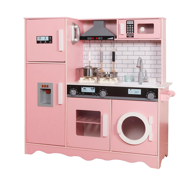 Cocinita premium de madera juguete Montessori con 7 Funciones modelo W10C991B