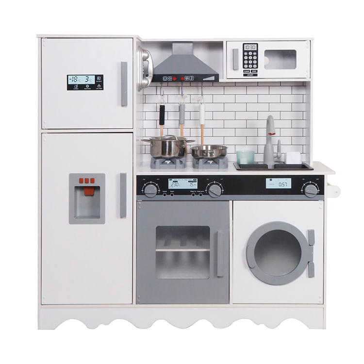Cocinita premium de madera juguete Montessori con 7 Funciones Electrónicas modelo W10C991