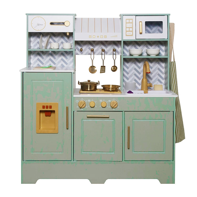 Cocinita electrónica de madera juguete Montessori con luz y sonido modelo W10K010B
