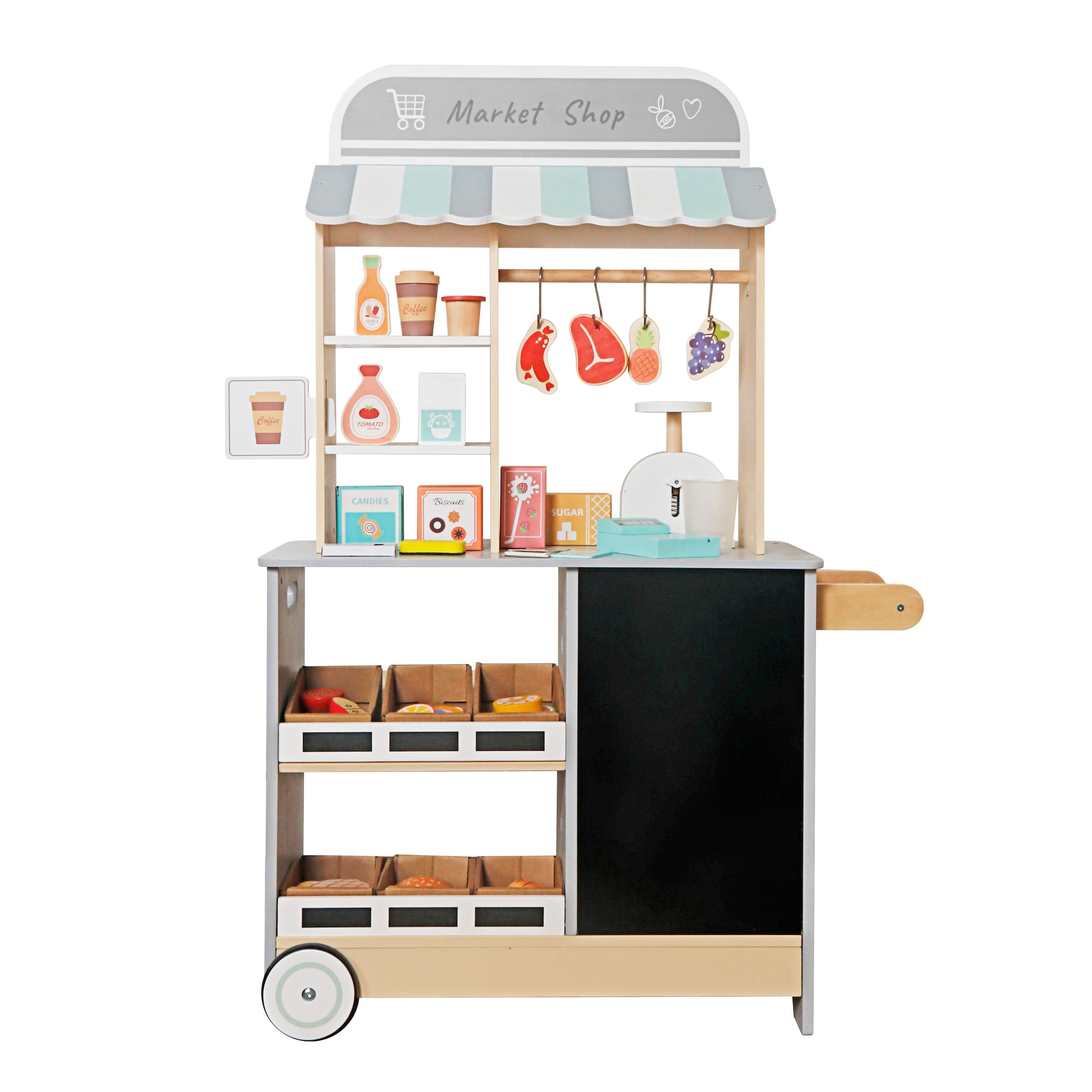 Supermercado de madera juguete Montessori con accesorios modelo W10A222B