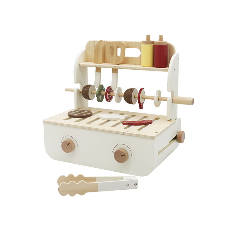 Parrilla de asados de madera juguete Montessori (BBQ) modelo W10D847