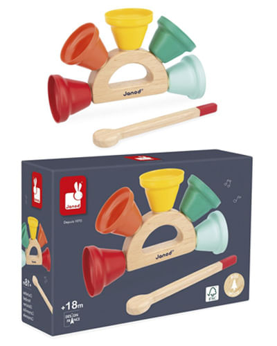 Juguete musical montessori campanas alegría Janod