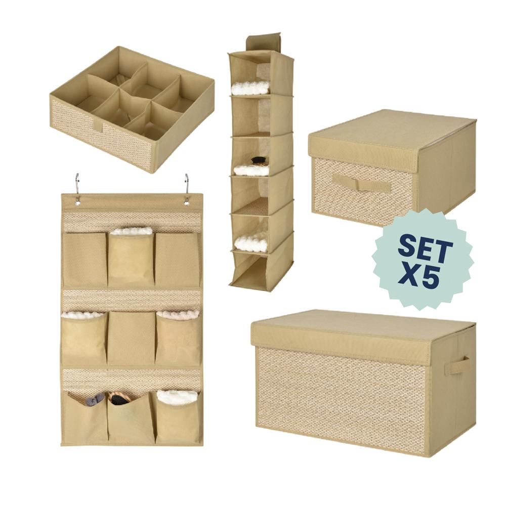 Set De 5 Organizadores Para Armarios Y Roperos