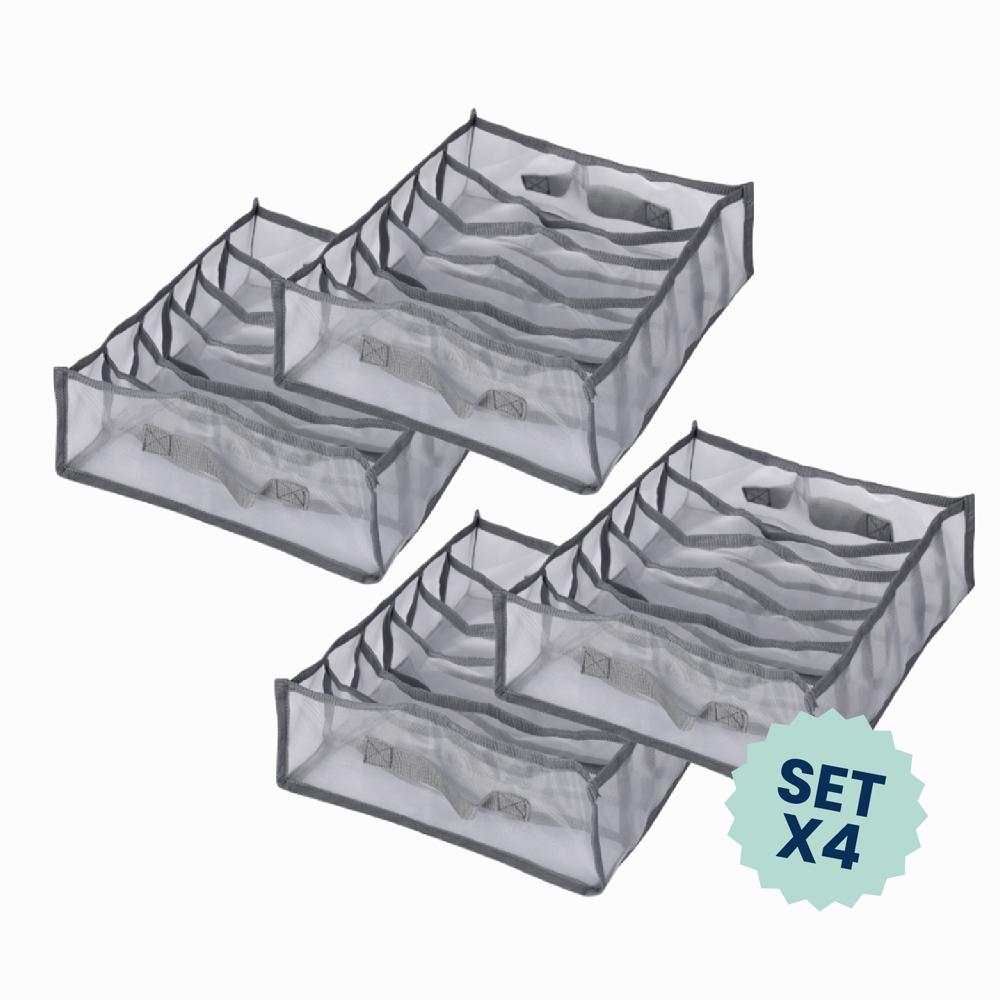 Organizador De Malla De 6 Compartimentos 30x32xH11cm - 4 Unidades