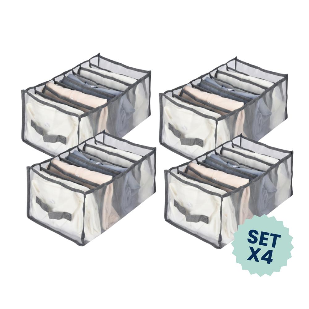 Organizador De Malla De 8 Compartimentos 25x40xh20cm - 4 Unidades