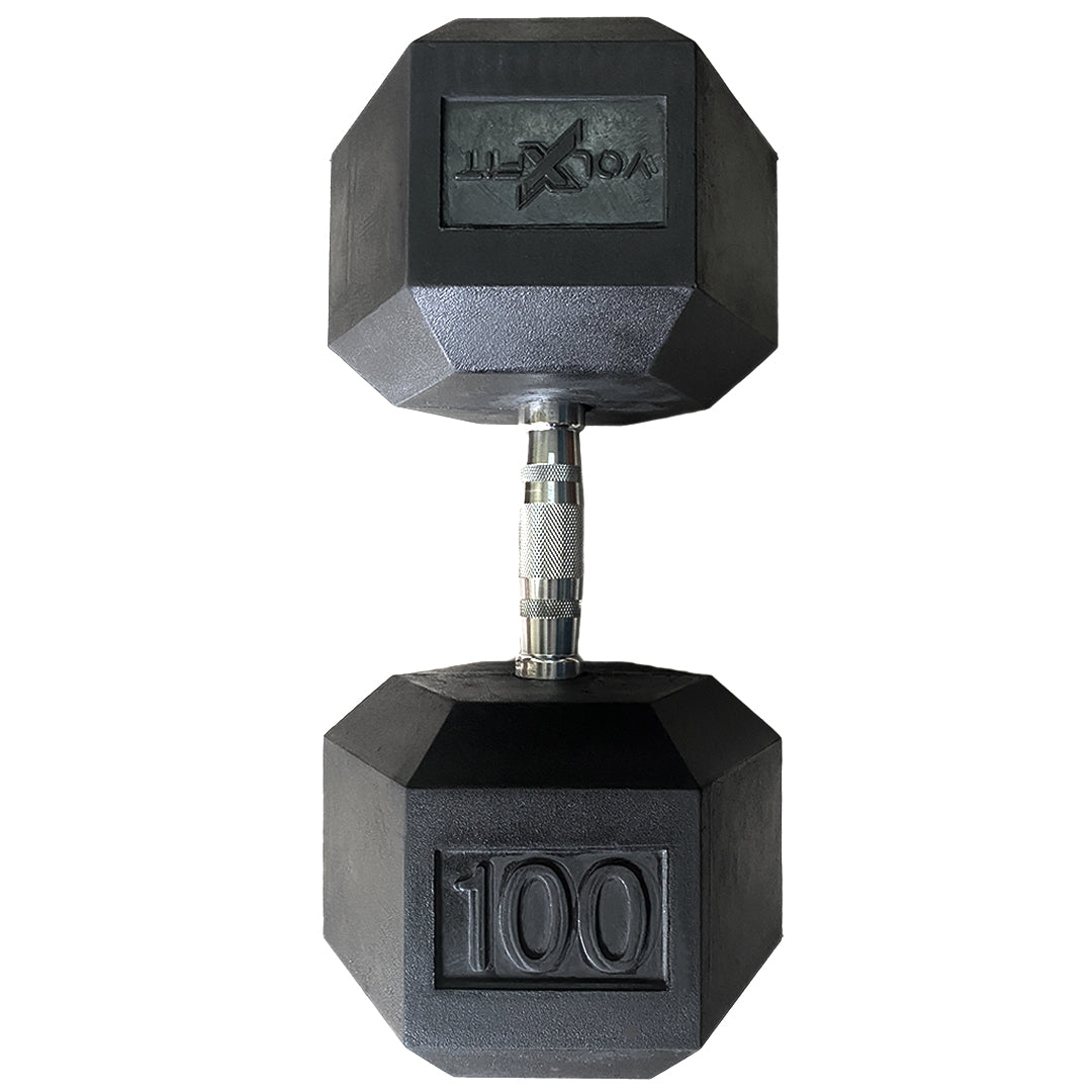 Mancuerna hexagonal de caucho Volxfit de 100 lb