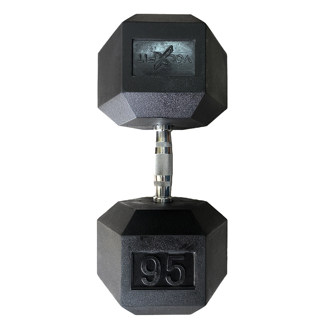 Mancuerna hexagonal de caucho Volxfit de 95 lb