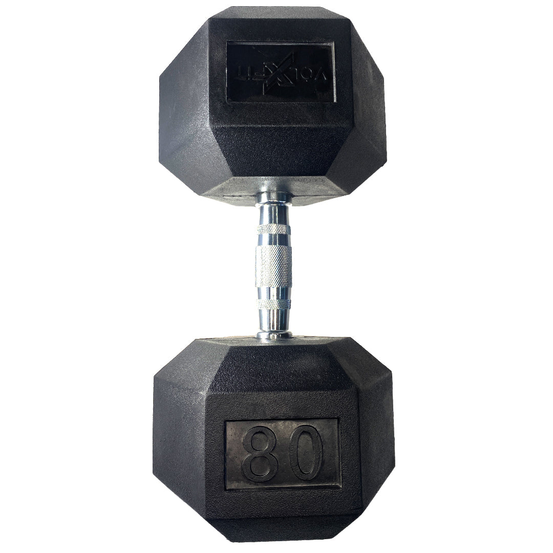 Mancuerna hexagonal de caucho Volxfit de 80 lb