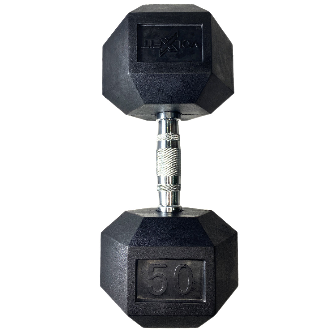 Mancuerna hexagonal de caucho Volxfit de 50 lb