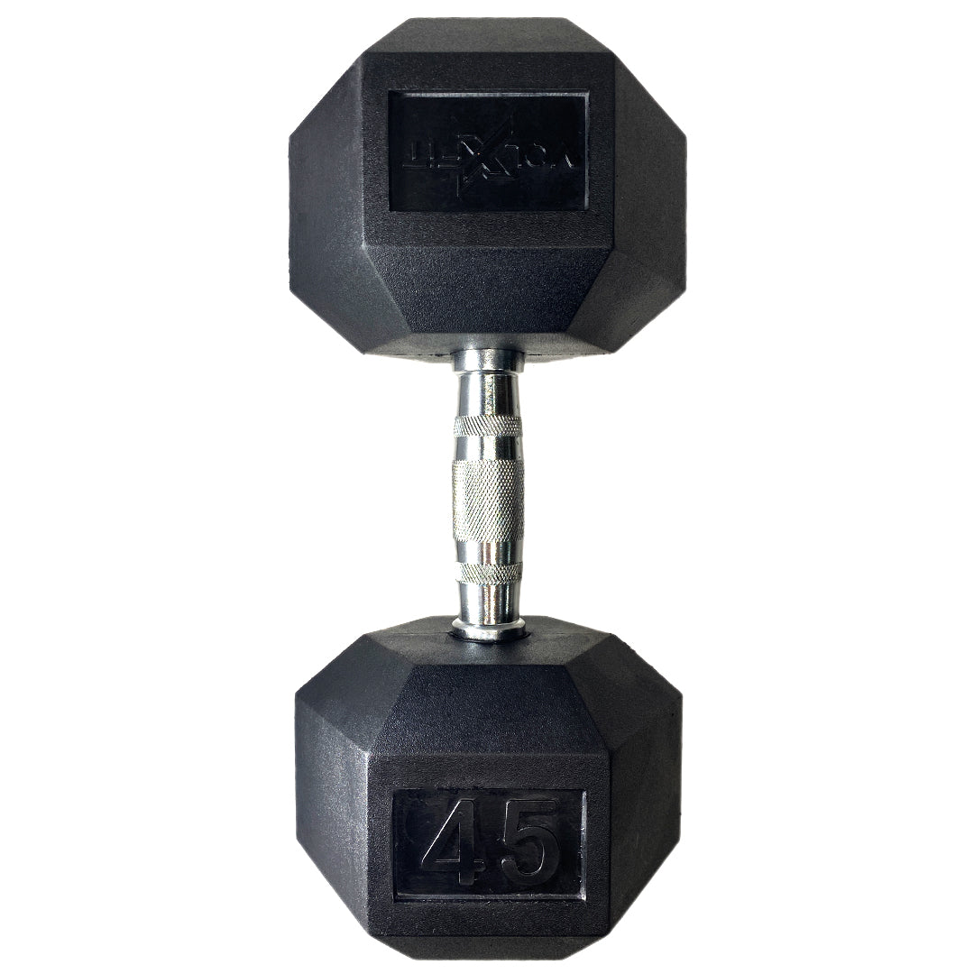 Mancuerna hexagonal de caucho Volxfit de 45 lb