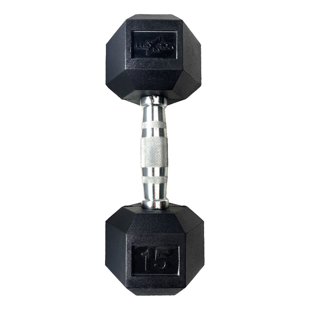 Mancuerna hexagonal de caucho Volxfit de 15 lb