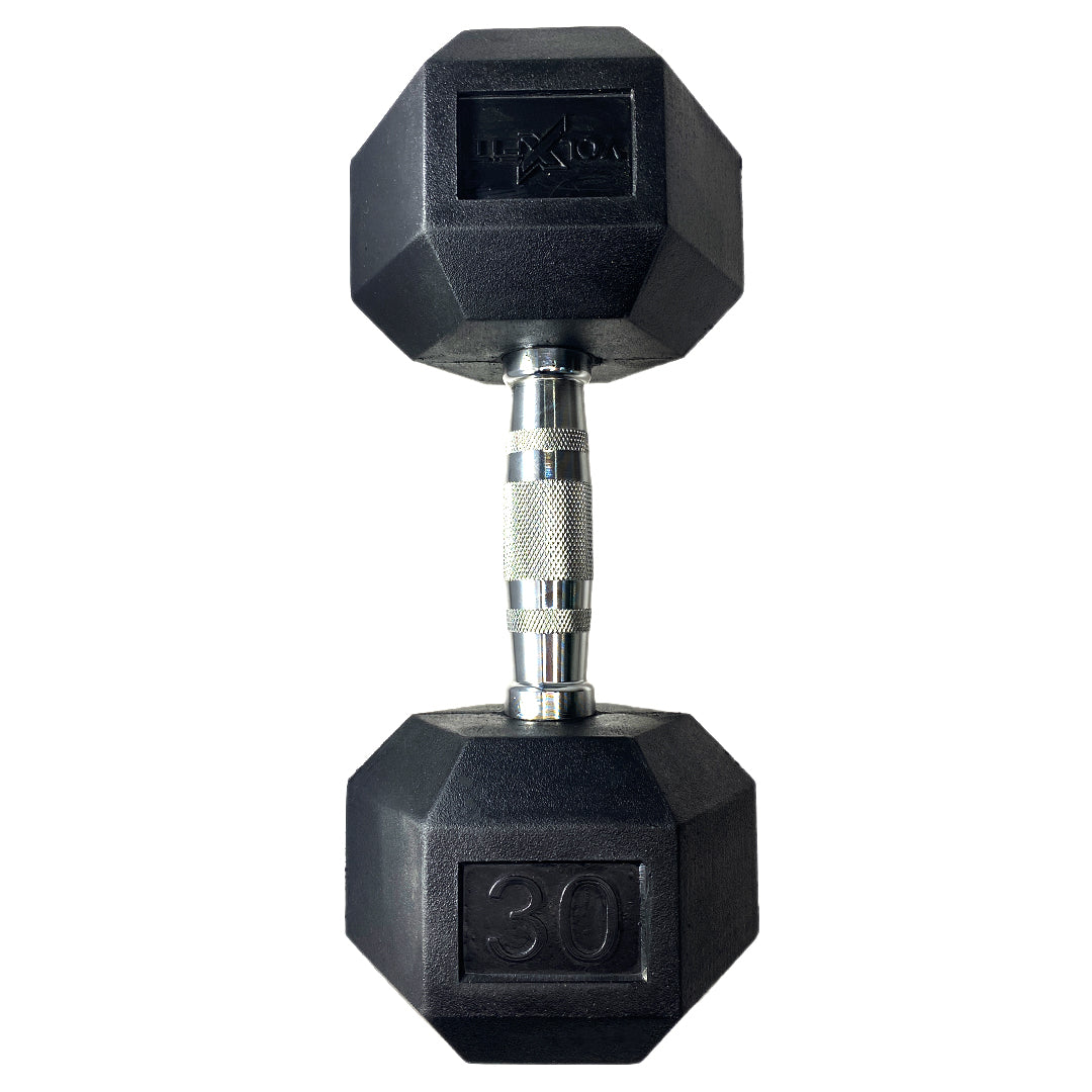 Mancuerna hexagonal de caucho Volxfit de 30 lb