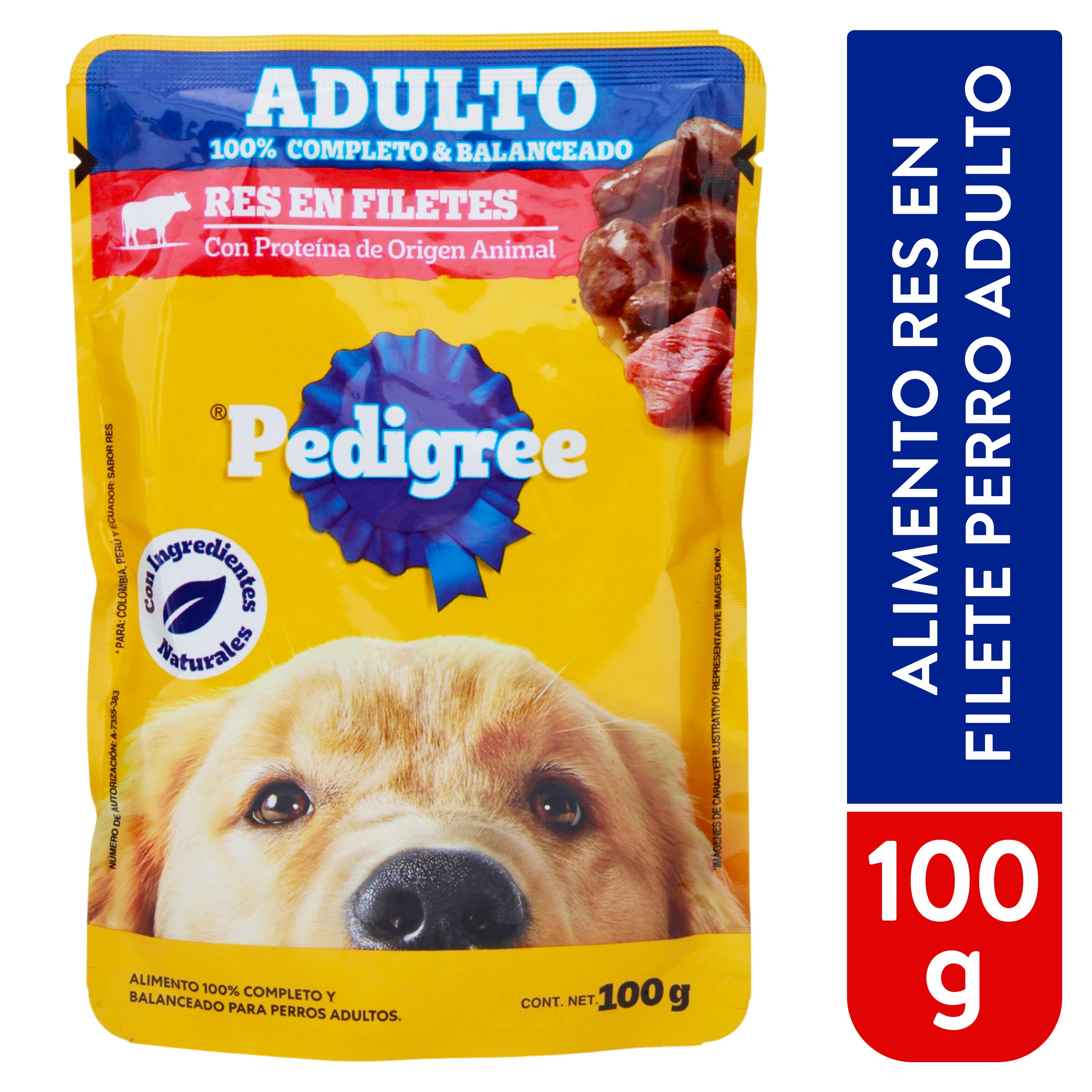 Alimento húmedo Pedigree para perro adulto sabor res - 100 g