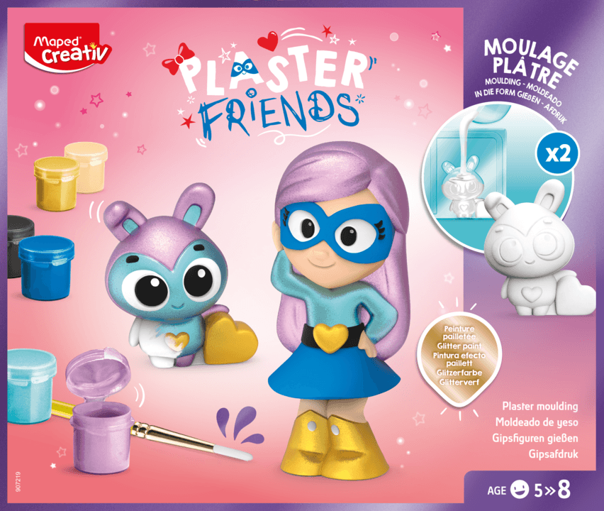 Moldea y colorea Maped Creativ con yeso Plaster Super Girl