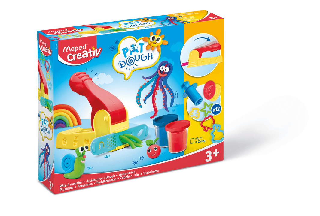 Masa moldeable Maped Creativ con accesorios para modelar 4 botes de colores