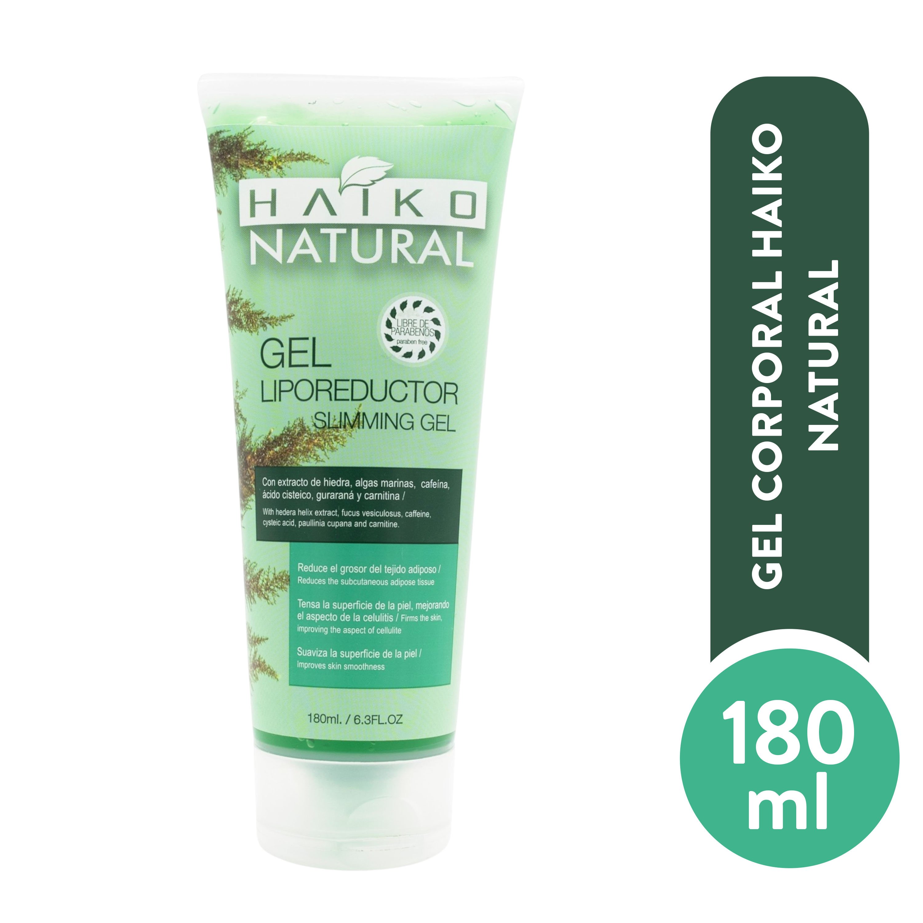 Gel Liporeductor Haiko Natural, Con Extracto De Algas Marinas, Carnitina Y Guarana