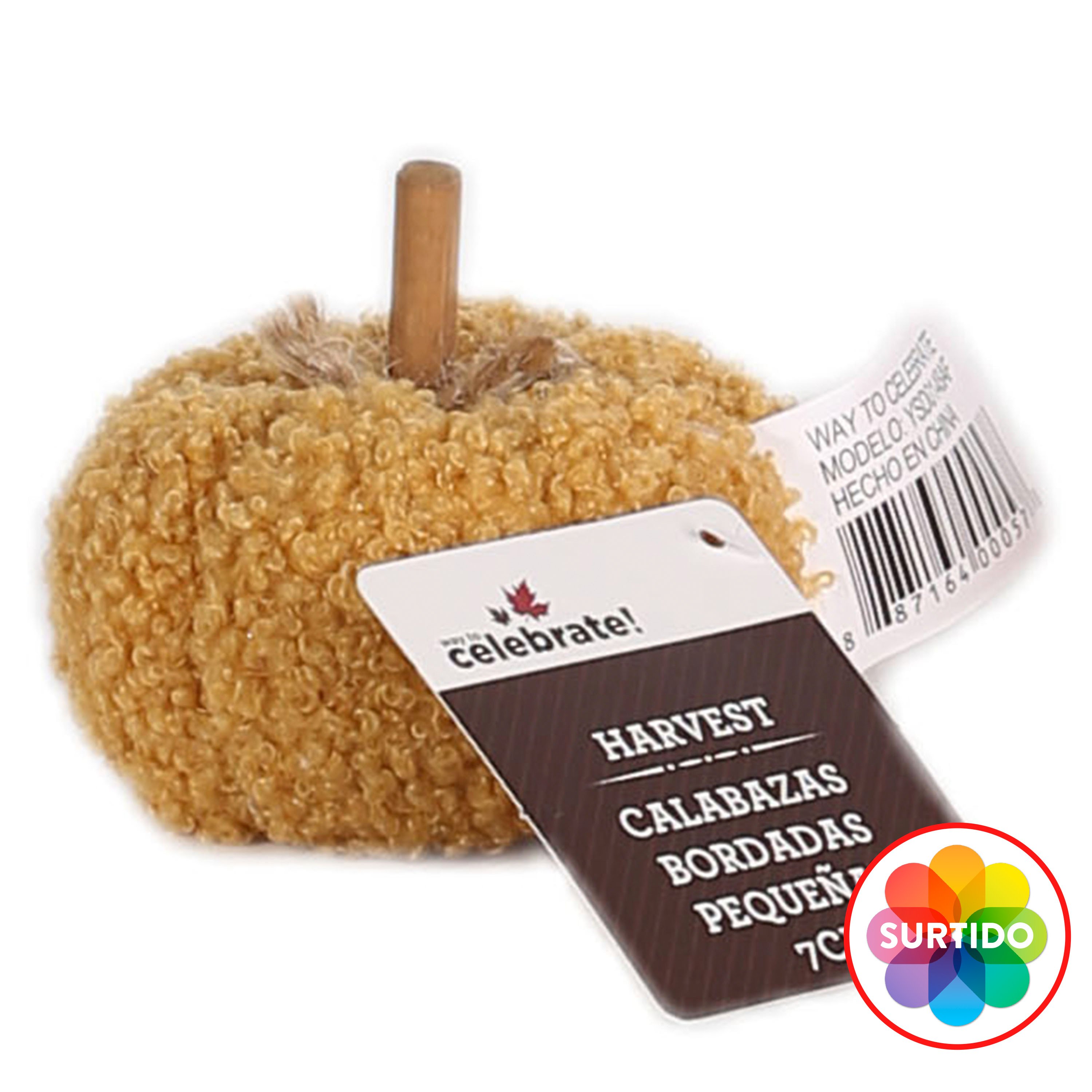 Calabazas Way to Celebrate de tela Navidad - 6 cm