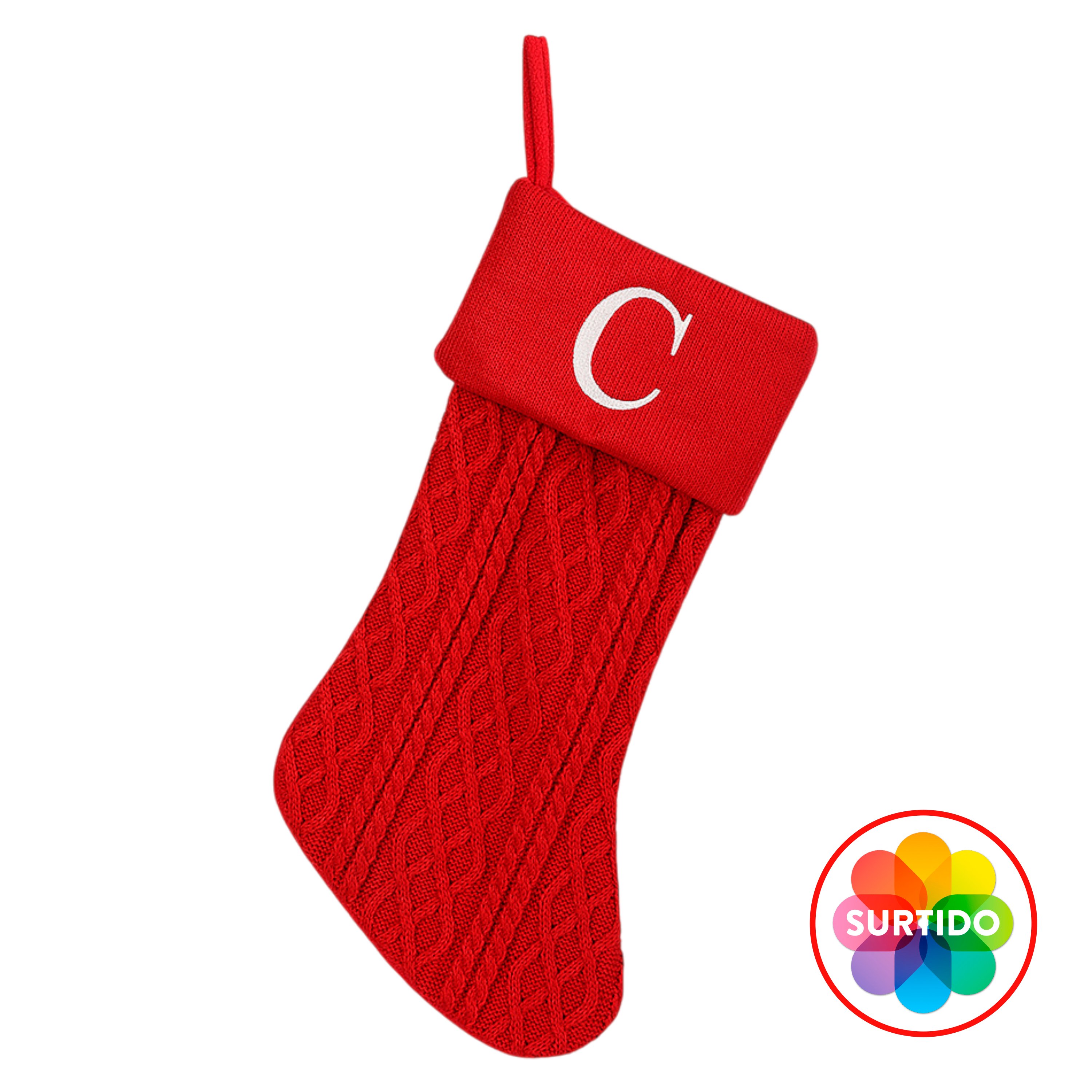 Bota Holiday Time con letra roja para Navidad - 46 cm