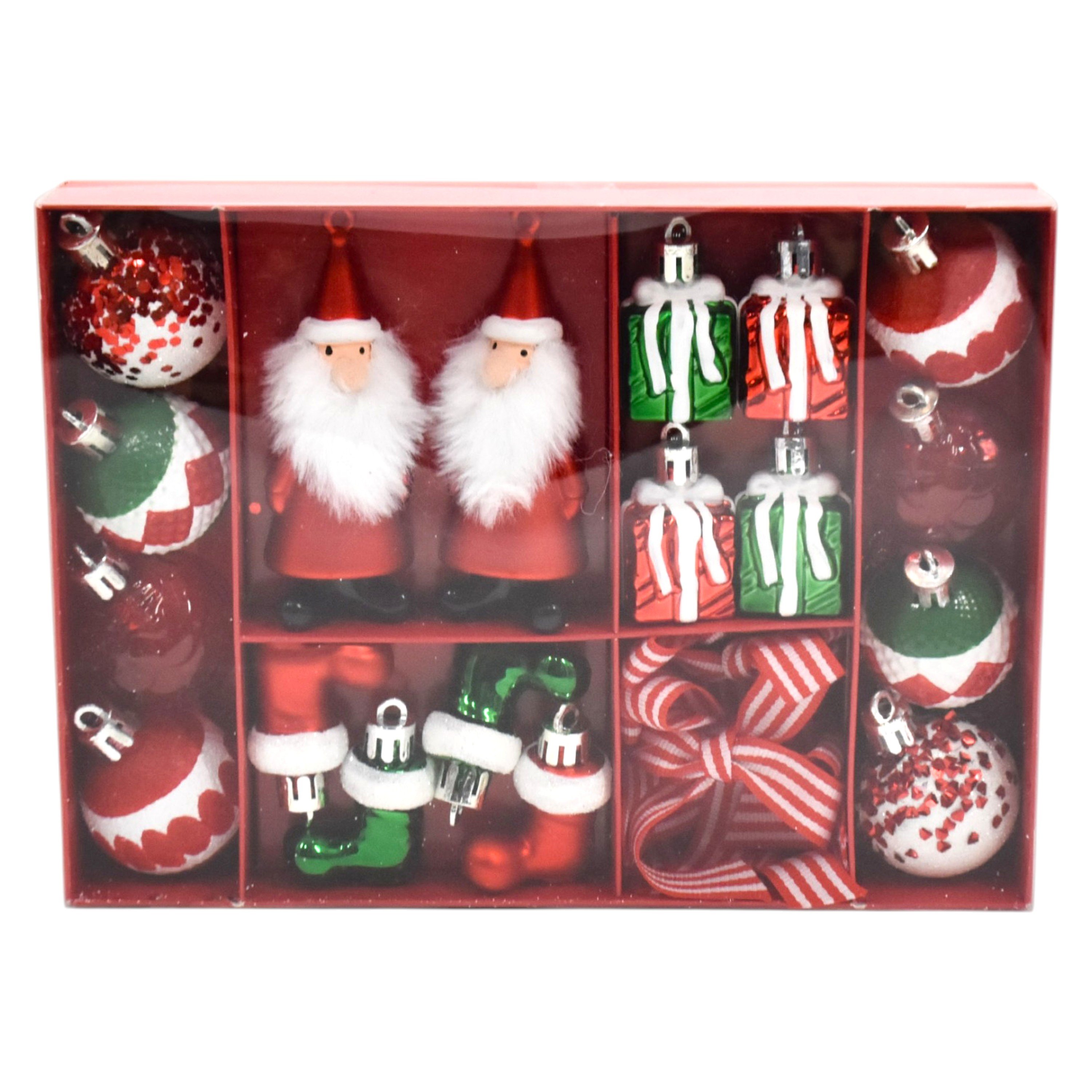 Adornos Holiday Time variados para árbol de Navidad 16 cm - 24 Uds