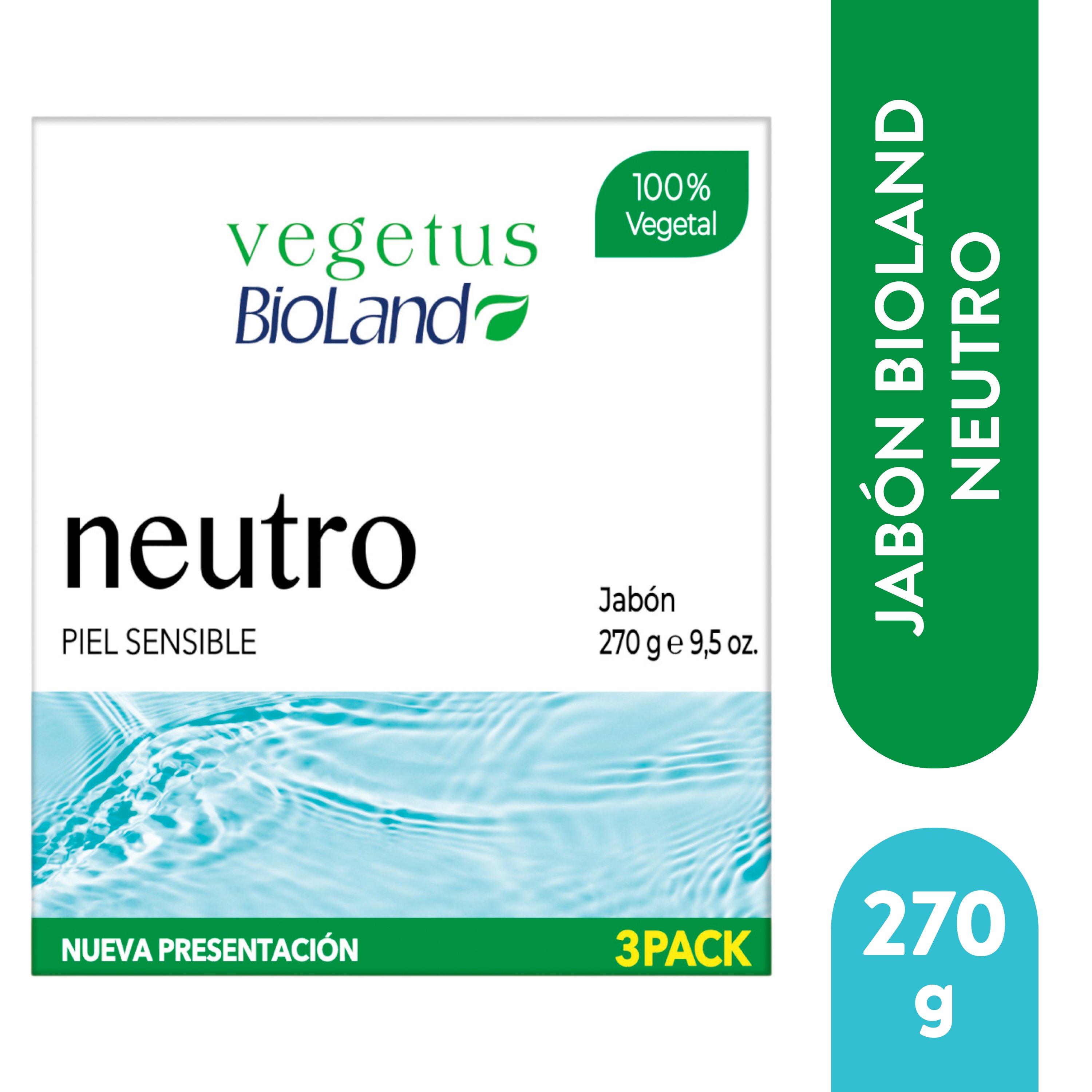 Jabón Neutro Bioland Piel Sensible 3 pack - 270 g