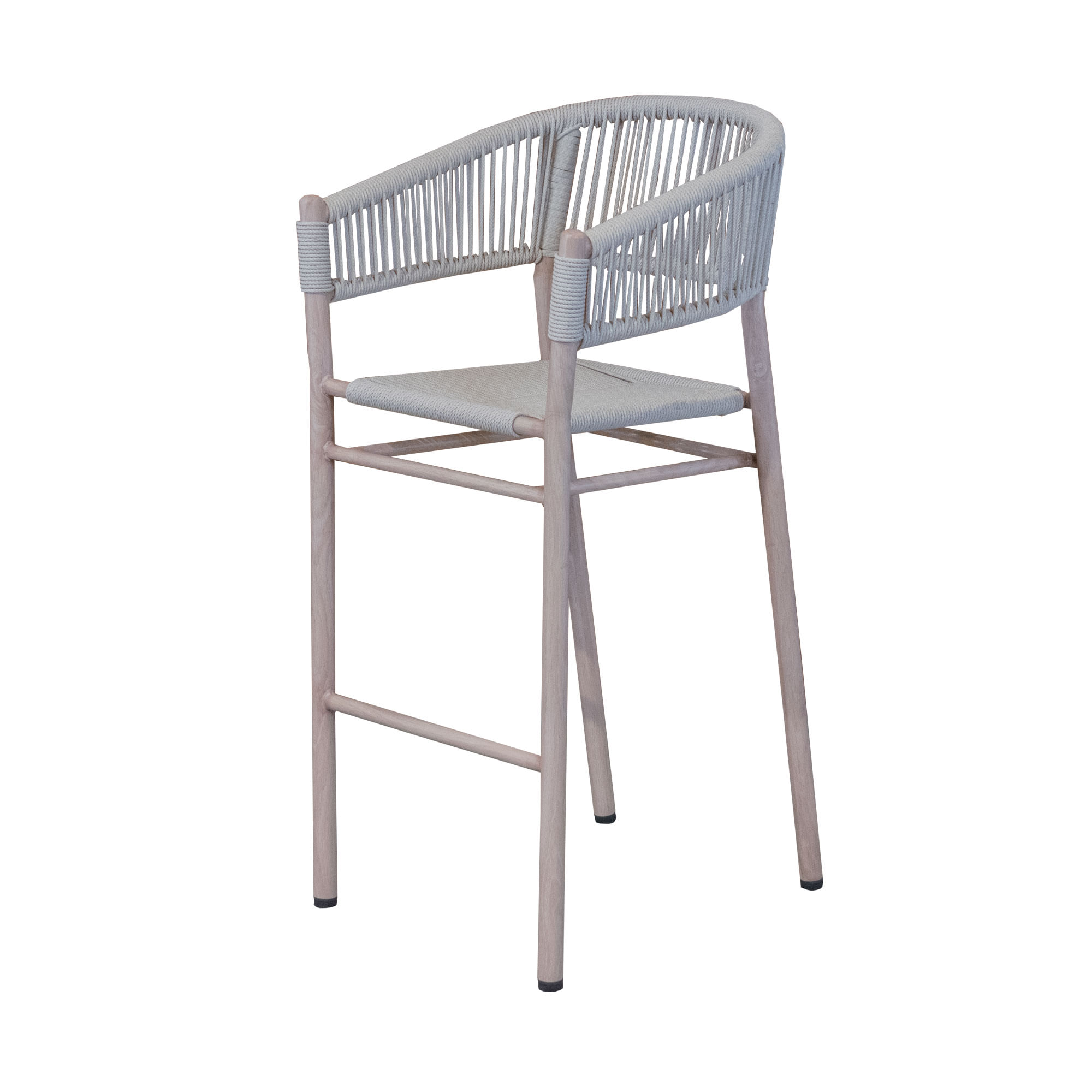 Silla de bar City Rope de aluminio y fibra sintética
