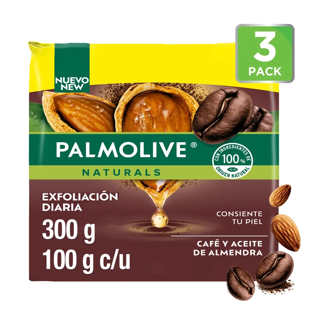 Palmolive Jabon Cafe Y Almendr 3pk 300gr