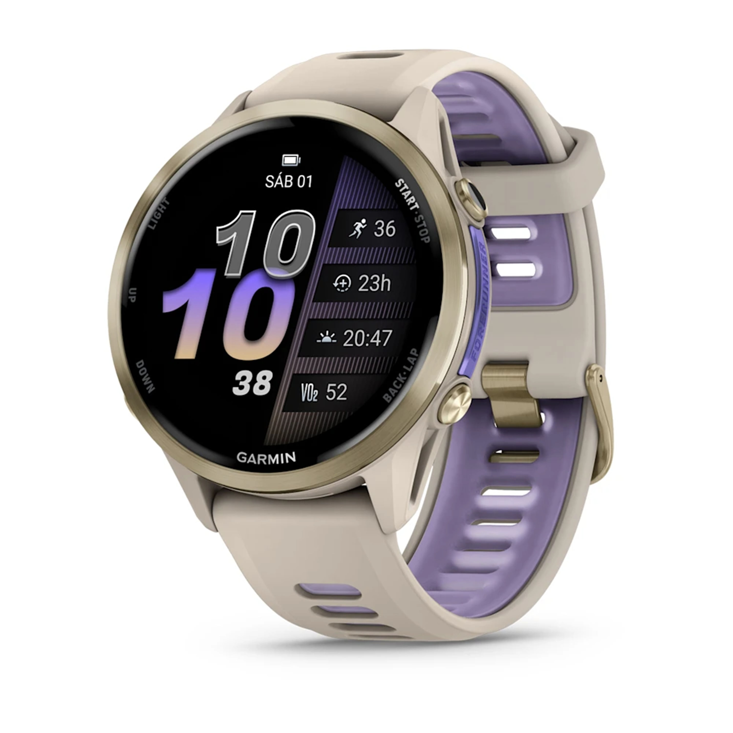 Smartwatch Garmin Forerunner 970 Soft Gold Titanium with French Gray