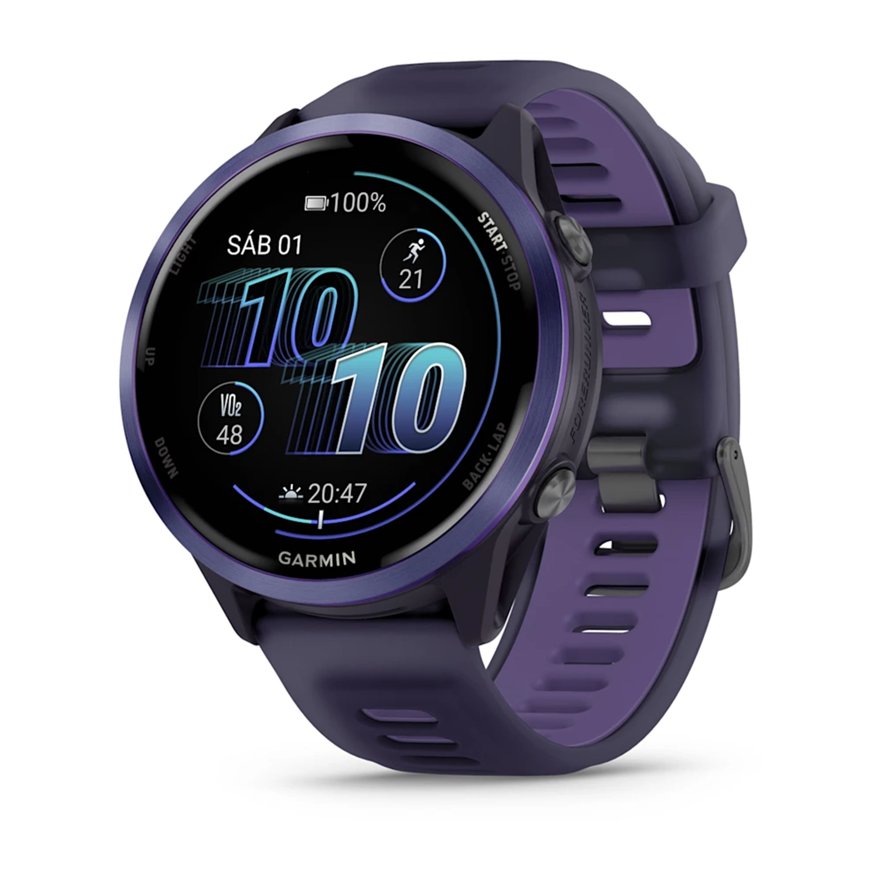 Smartwatch Garmin Forerunner 570 - 47mm Indigo Aluminum Imperial Purple