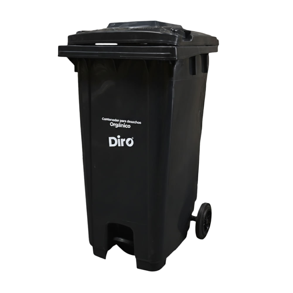 Basurero Negro Diro con pedal 120 lts