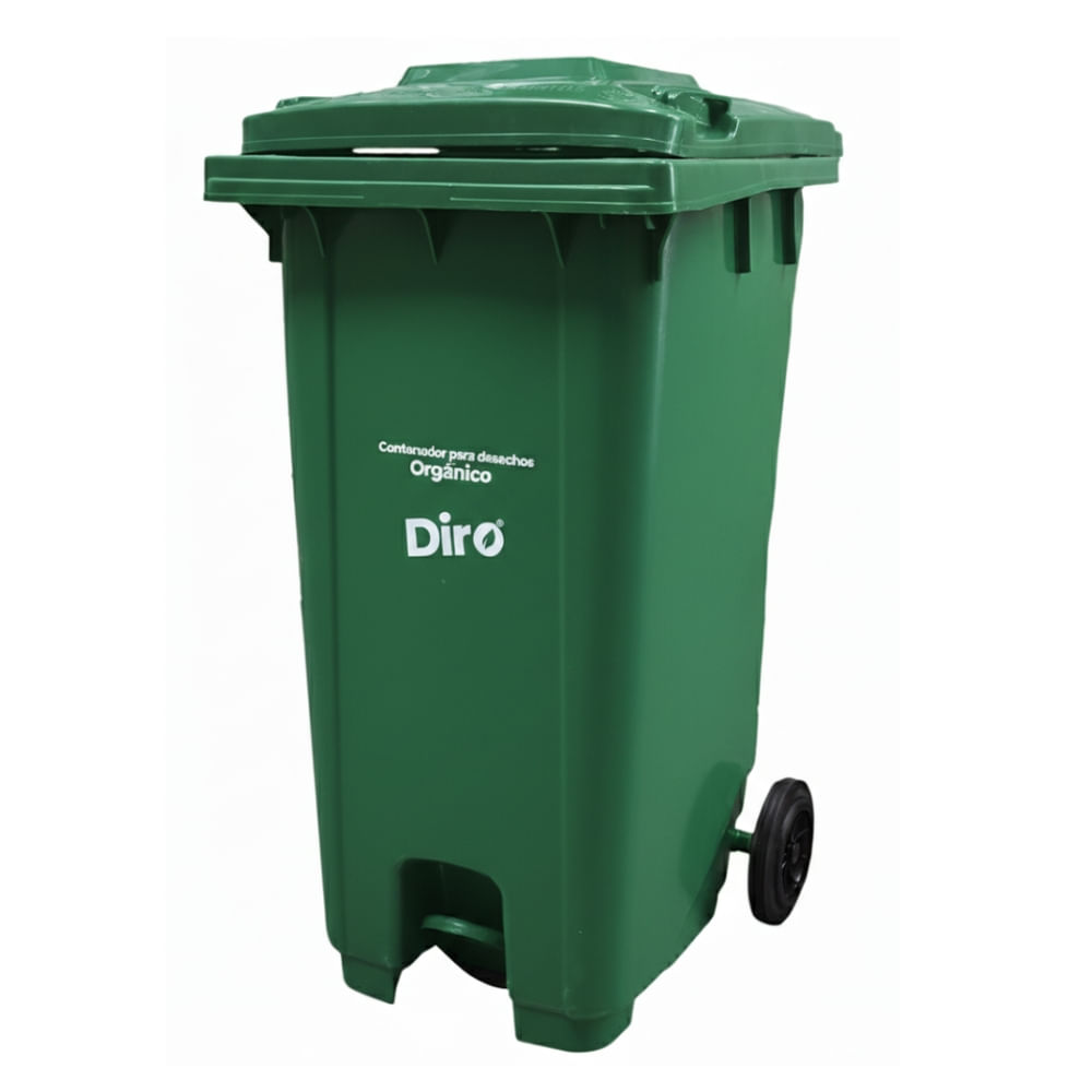 Basurero Verde Diro con pedal 240 lts